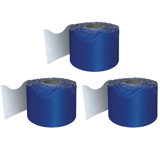 Carson Dellosa® Navy Rolled Scalloped Border, 195ft.